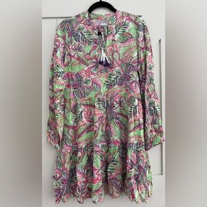 Stella Parker Collection Floral Patterned Dress in Pink and Green Sz Small